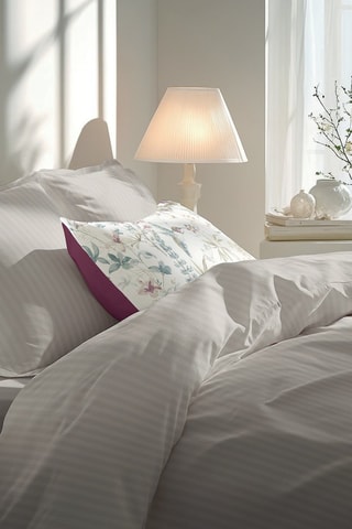 Drap plat en satin de coton  Dobby - Taupe