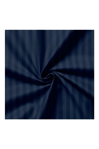 Drap plat en satin de coton  Dobby - Bleu foncé