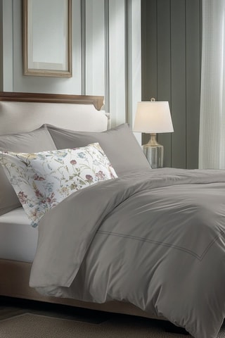 Drap plat en satin de coton Cannes - Taupe