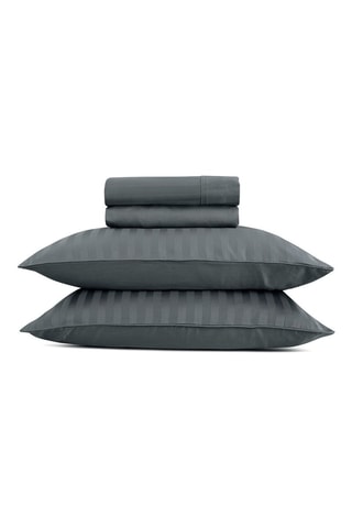 Parure de draps en satin de coton - 80 fils/cm² - Gris foncé