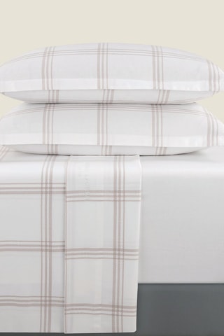 Parure de draps en satin de coton - 80 fils/cm² - Taupe