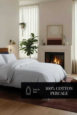 Parure de draps en percale de coton 80 fils/cm² Sorbonne - Ciel