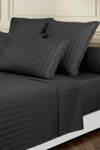 Parure de draps en satin de coton 80 fils/cm² Dobby stripe woven - Anthracite
