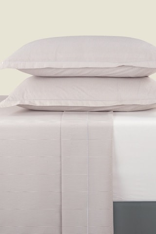 Parure de draps en percale de coton 80 fils/cm² Grenoble - Taupe