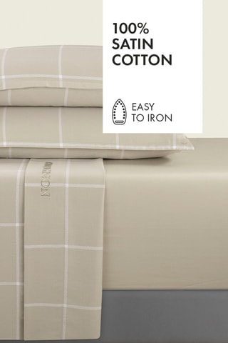 Parure de draps en satin de coton 80 fils/cm² Arthur - Taupe