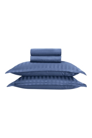 Parure de drap en satin de coton 80 fils/cm2 - Bleu marine