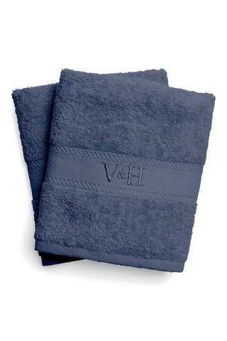 2 draps de douche en coton peigné Nuage - Bleu - 70 x 140 cm