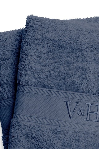 2 draps de douche en coton peigné Nuage - Bleu - 70 x 140 cm