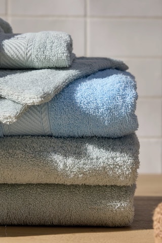 2 draps de douche en coton peigné Nuage - Bleu - 70 x 140 cm