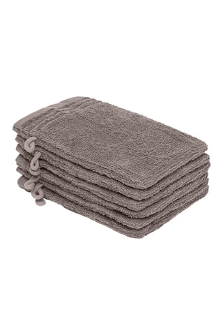 6 gants de toilette Ecume - Marron