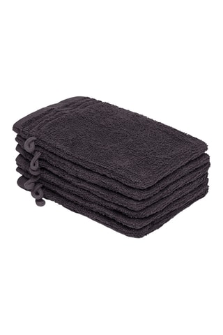 6 gants de toilette Ecume - Gris foncé