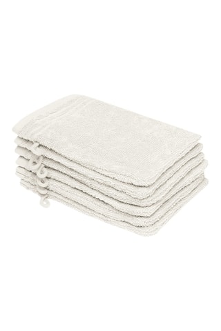 6 gants de toilette Ecume - Blanc