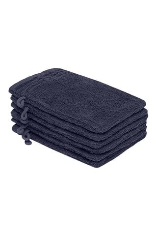 6 gants de toilette Ecume - Bleu marine