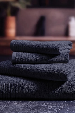 6 gants de toilette Ecume - Bleu marine