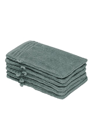 6 gants de toilette Ecume - Vert bouteille