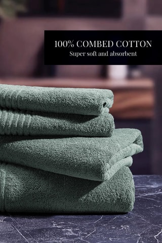 6 gants de toilette Ecume - Vert bouteille