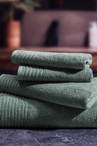 6 gants de toilette Ecume - Vert bouteille