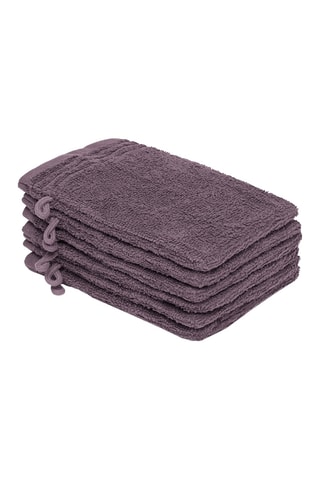 6 gants de toilette Ecume - Mauve