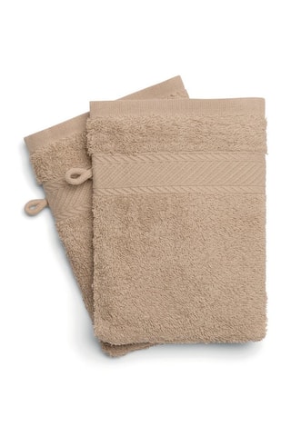 2 gants de toilette Nuage - Taupe