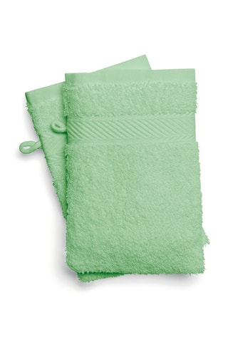 2 gants de toilette Nuage - Vert prairie