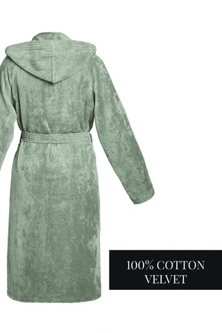 Peignoir en velours à capuche - Vert