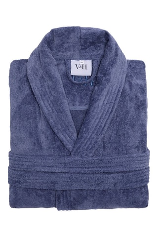 Peignoir en velours Uni - Bleu-gris