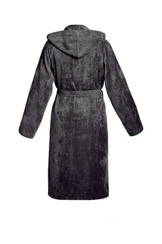 Peignoir en velours à capuche - Gris foncé