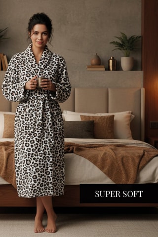 Robe de chambre Séva - Blanc et noir