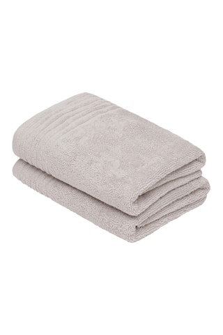 2 serviettes invités Ecume - Beige - 45 x 45 cm