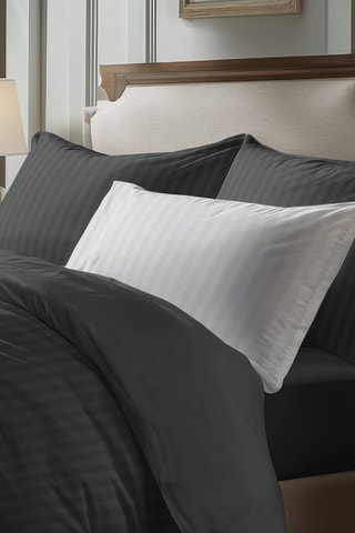 Parure de draps en satin de coton 80 fils/cm²  Dobby stripe woven - Gris