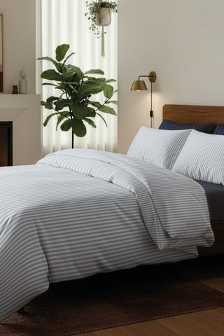 Parure de draps en percale de coton 80 fils/cm² Sorbonne - Bleu clair