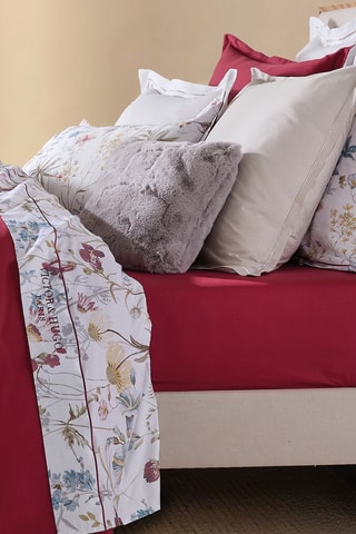 Parure de draps réversible en satin de coton 80 fils/cm² Aile mélodique - Blanc et gris