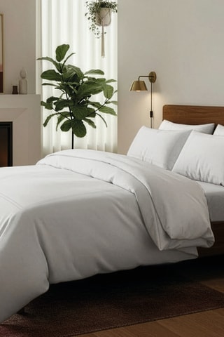 Parure de draps en satin de coton 80 fils/cm² Annecy - Blanc