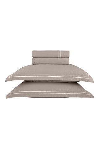 Parure de draps en satin de coton 80 fils/cm² Annecy - Taupe