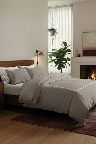Parure de draps en satin de coton 80 fils/cm² Annecy - Taupe