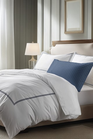 Parure de draps en satin de coton 80 fils/cm² Cannes - Bleu