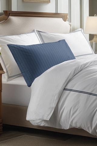 Parure de draps en satin de coton 80 fils/cm² Cannes - Bleu