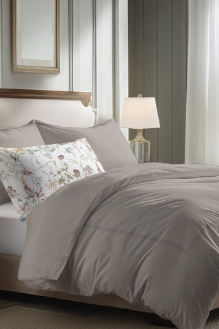 Parure de draps en satin de coton 80 fils/cm² Cannes - Taupe