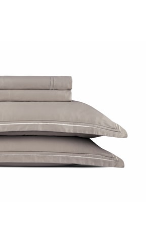 Parure de draps en satin de coton 80 fils/cm² Cannes - Taupe
