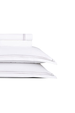 Parure de draps en satin de coton 80 fils/cm² Cannes - Gris