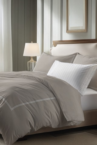 Parure de draps en satin de coton 80 fils/cm² Cannes - Taupe
