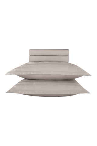 Parure de draps en satin de coton 80 fils/cm²  Dobby stripe woven - Taupe
