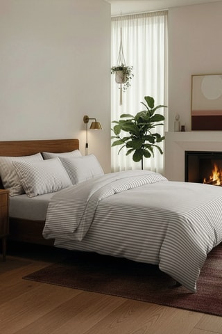 Parure de draps en percale de coton 80 fils/cm² Sorbonne - Taupe