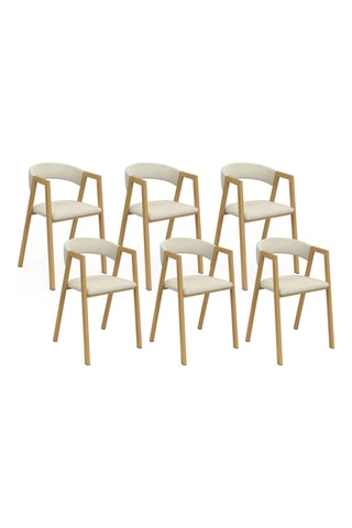 6 sillones Enola - Beige - Poliéster