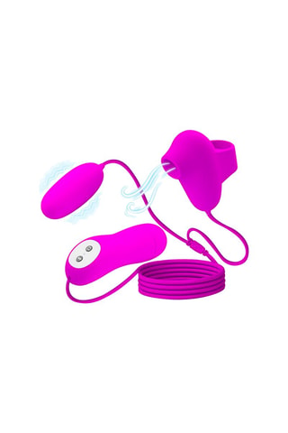 Œuf vibrant 2-en-1 et stimulateur clitoridien - Violet - 7 cm
