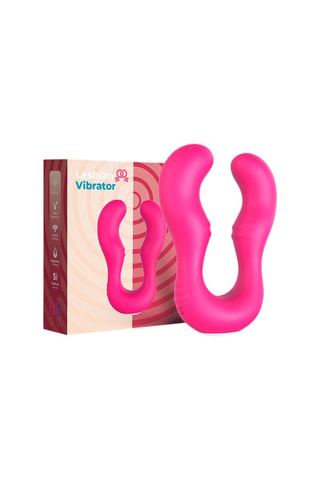 Vibromasseur double tête pour couple avec télécommande Dreamy Toys forme U -  Rose - 6 et 7 cm