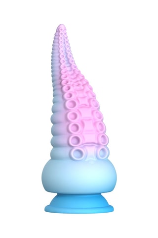 Godemiché ventouse tentacule waterproof Kraken - Rose et bleu - 15 cm