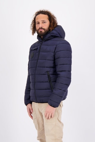 Cazadora reversible con capucha Face to face - Negro y azul