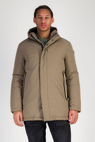 Anorak con capucha - Negro y beige