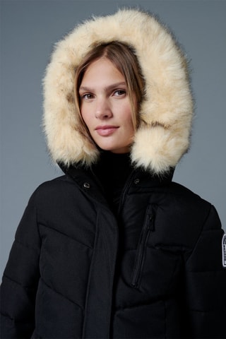 Anorak largo con capucha Piau - Negro